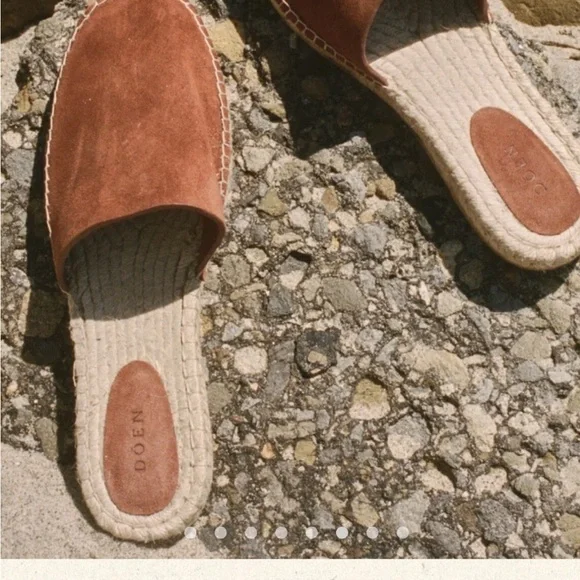 Doen Brown Suede Leather Isola Mule Slip On Flats Size eur 38 usa 7.5 - Picture 4 of 4